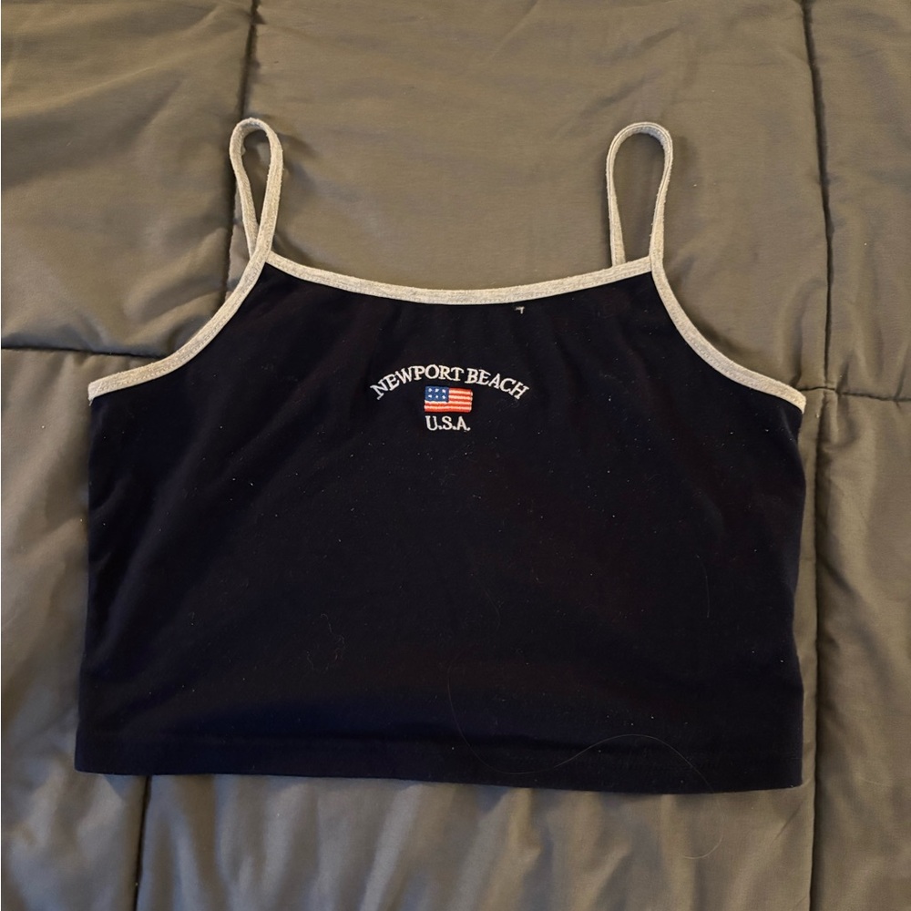 Black Newport Beach USA Tank Top